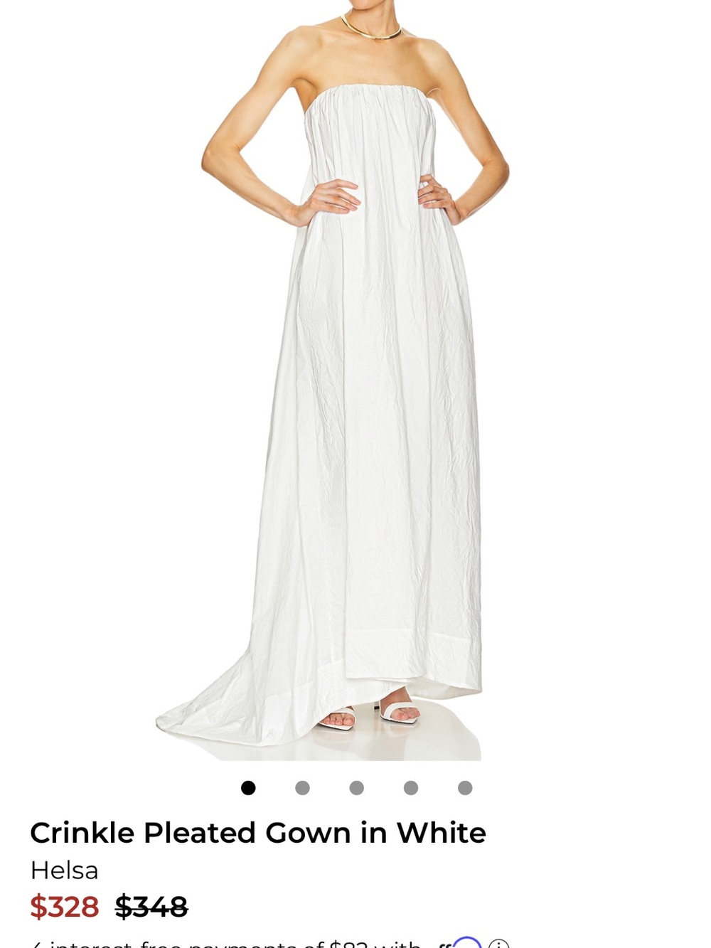 REVOLVE HELSA White Strapless Crinkle Pleated Maxi Dress